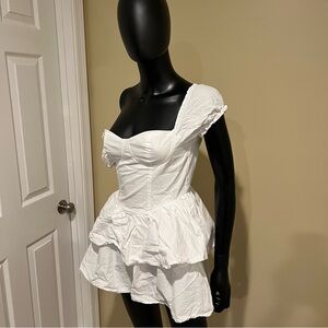 Ruffle Mini Skirt Corset Dress Mini Dress Off Shoulders Dress Slim Dress  Summer